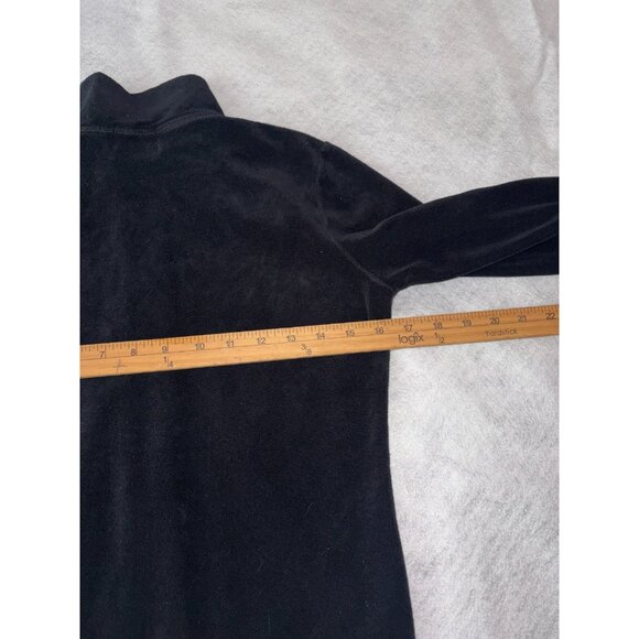 Juicy Couture Jacket Womens Medium Black Velour Zip Preppy Y2K Style - Picture 4 of 6